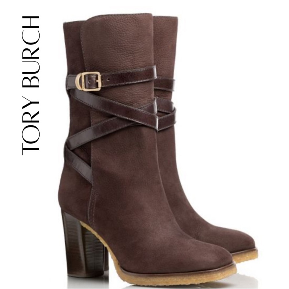 Tory Burch Jamie Brown Suede Women's Boots - Picture 1 of 11